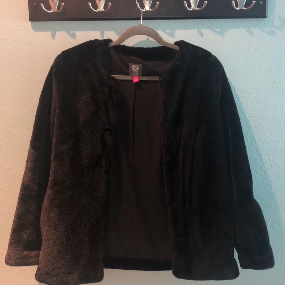 Vince Camuto Black Fur Jacket